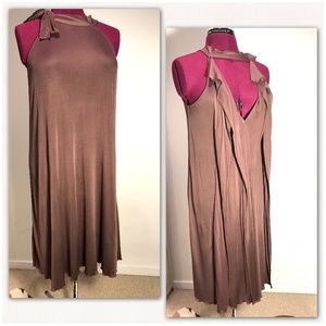 Max Azria chocolate silk reversible dress. EUC